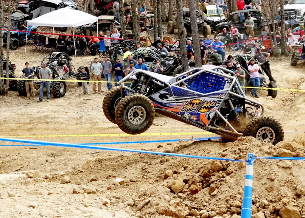 Spectators watching rock crawling at Hawk Pride